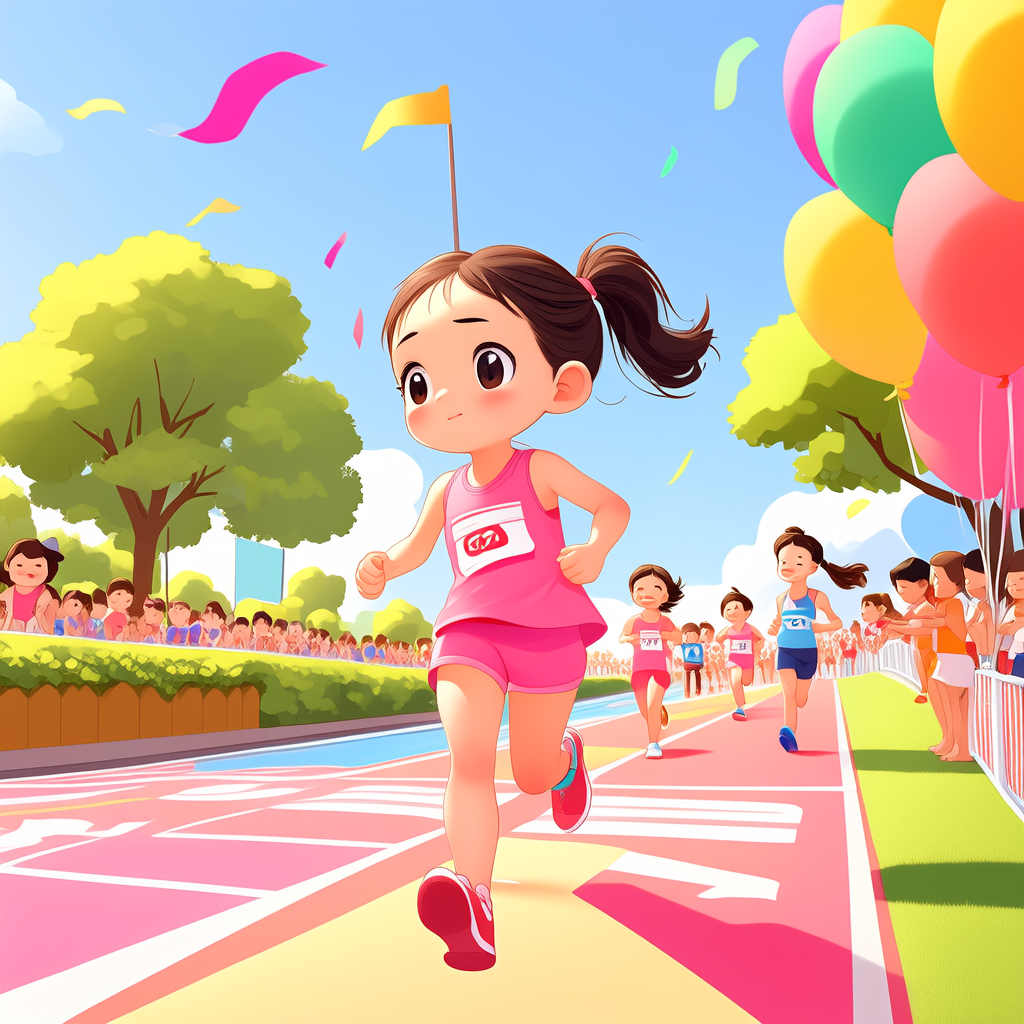 小莉坚持跑完了全程